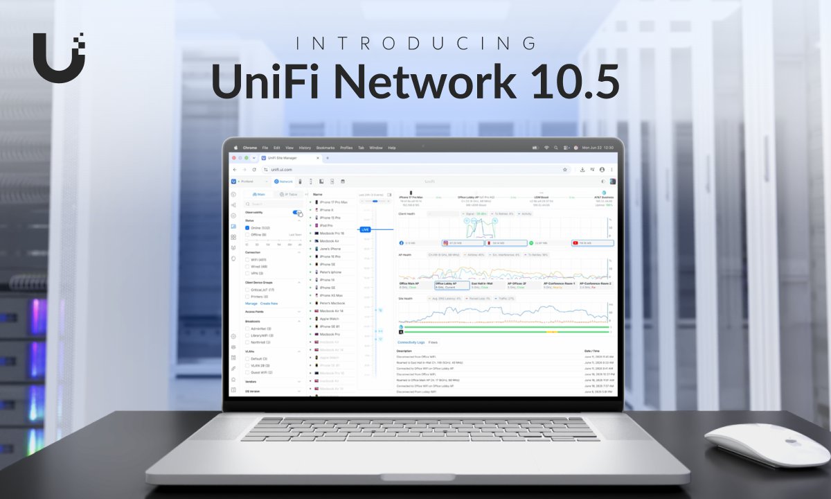 Introducing: UniFi Network 10.5 🔹 Identity-Centric Observability 🔹 Safe Ops Resiliency Features 🔹 Firewall Hit Statistics 🔹 Hi-Performance SD-WAN underlays And more!