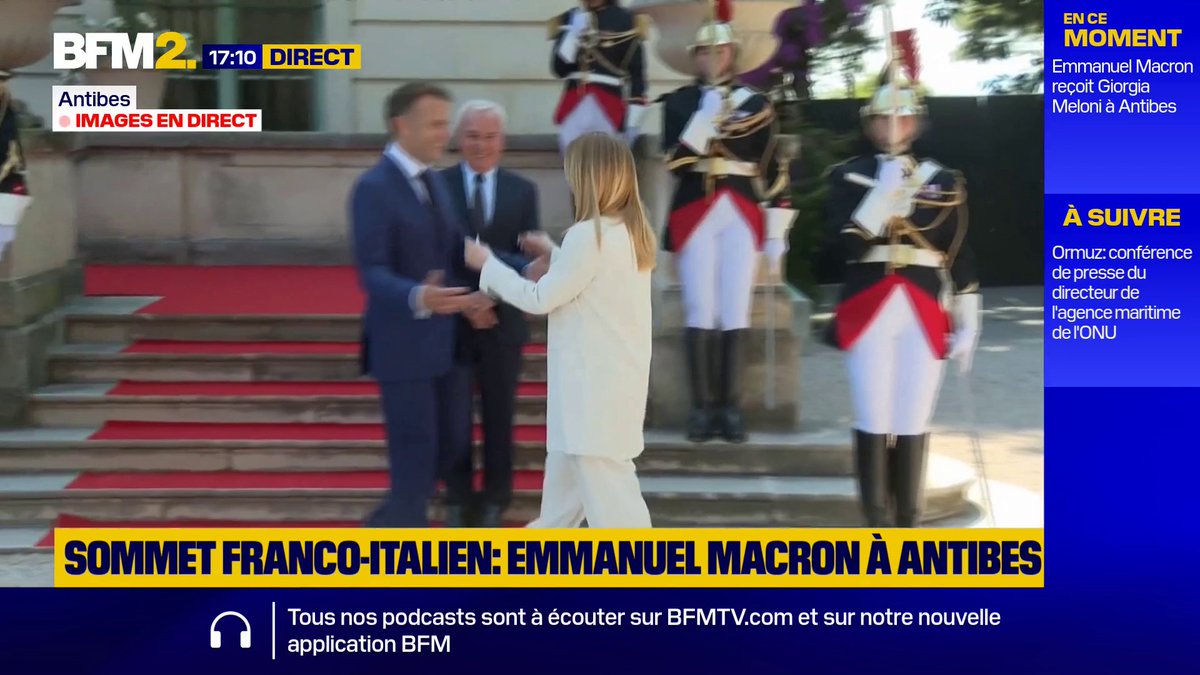 36e Sommet franco-italien: Emmanuel Macron reçoit Giorgia Meloni, à Antibes #BFM2