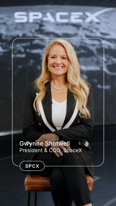 "I hope the word SpaceX makes people look up at the stars and want to go there." Gwynne Shotwell, President and COO of SpaceX, shares with Nasdaq the mission, vision and why taking risks matters.