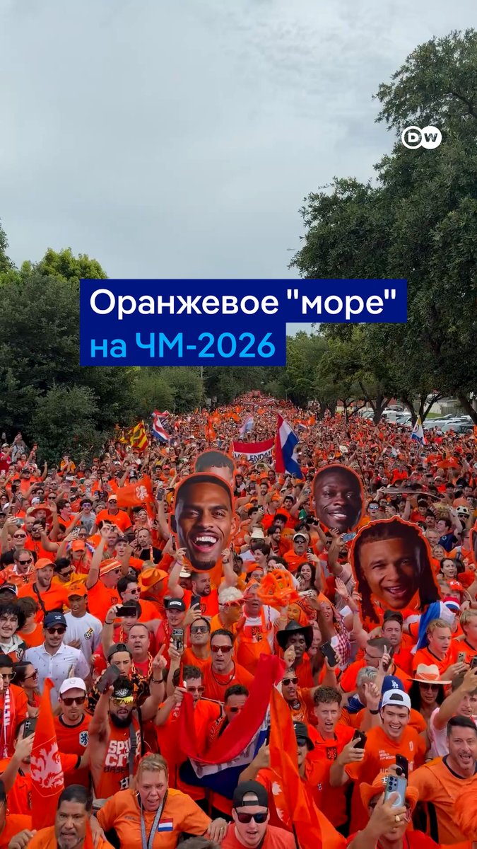 Оранжевое "море" на чемпионате мира по футболу в США. Болельщики из Нидерландов покорили всех своим зажигательным танцем #dwsports