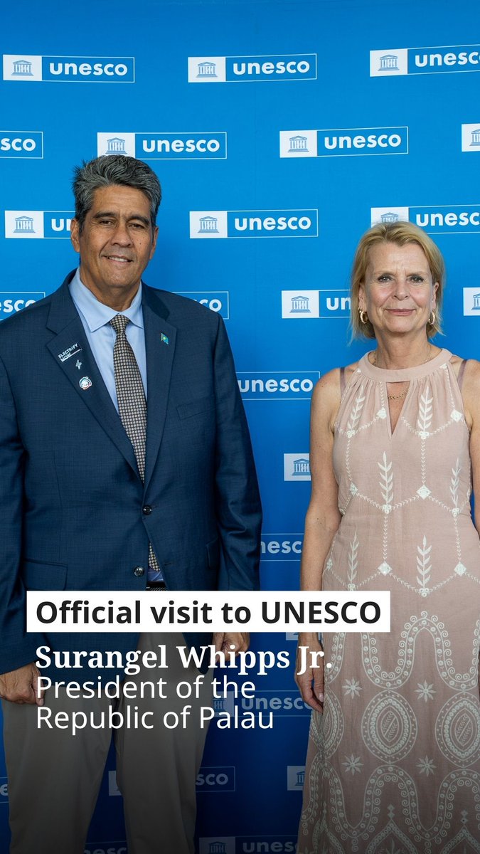Today at UNESCO Headquarters, #UNESCO Deputy Director-General Åsa Regnér welcomed the President of Palau, President Surangel Whipps, Jr., for an official visit. Listen to his reflections on why international cooperation is essential to protecting the culture, heritage and biodiversity that connect us all. #ForThePeople Republic of Palau UNESCO_Pacific