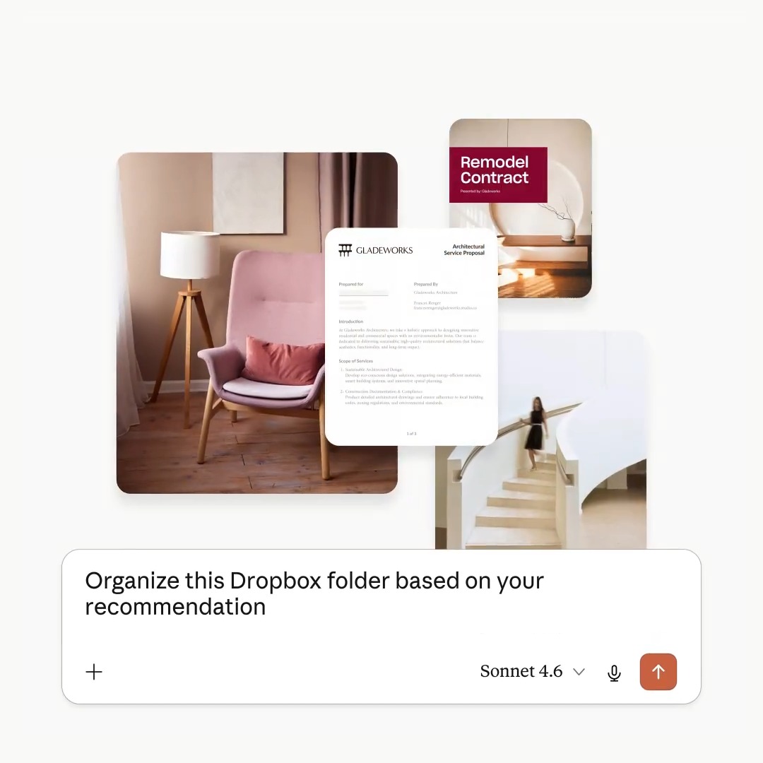 Go beyond finding files with the Dropbox Plugin for Claude Cowork. - Organize folders - Manage file requests - Generate shared links - Create new markdown files in Dropbox