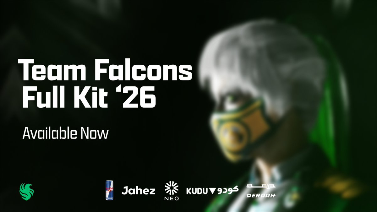 THE WAIT IS OVER. Team Falcons Full Kit ’26 is now available in Rainbow Six Siege 🚨 تصميم يتحدث عن نفسه! — طقم فالكونز لعام 2026 متوفر الآن في متجر لعبة رينبو 6 سيج ⚡️🦅 #FalconAreHere