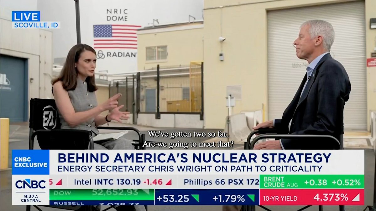 🚨Secretary Chris Wright on President Donald J. Trump’ American Nuclear Renaissance: "President Trump came in with aggressive goals and an aggressive plan, a thoughtful plan, to restart the American nuclear industry!”