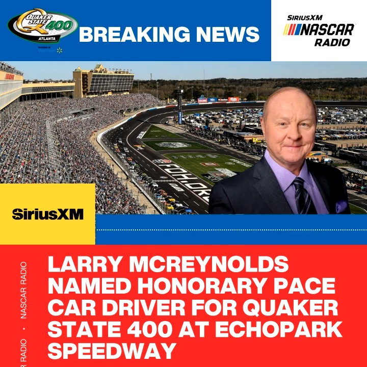 🚗 "How would you like to be our honorary pace car driver, Larry?" Listen to Larry McReynolds's reaction to being asked by General Manager Brandon Hutchison to drive the pace car for the Quaker State 400 EchoPark Speedway on July 12th ⬇️