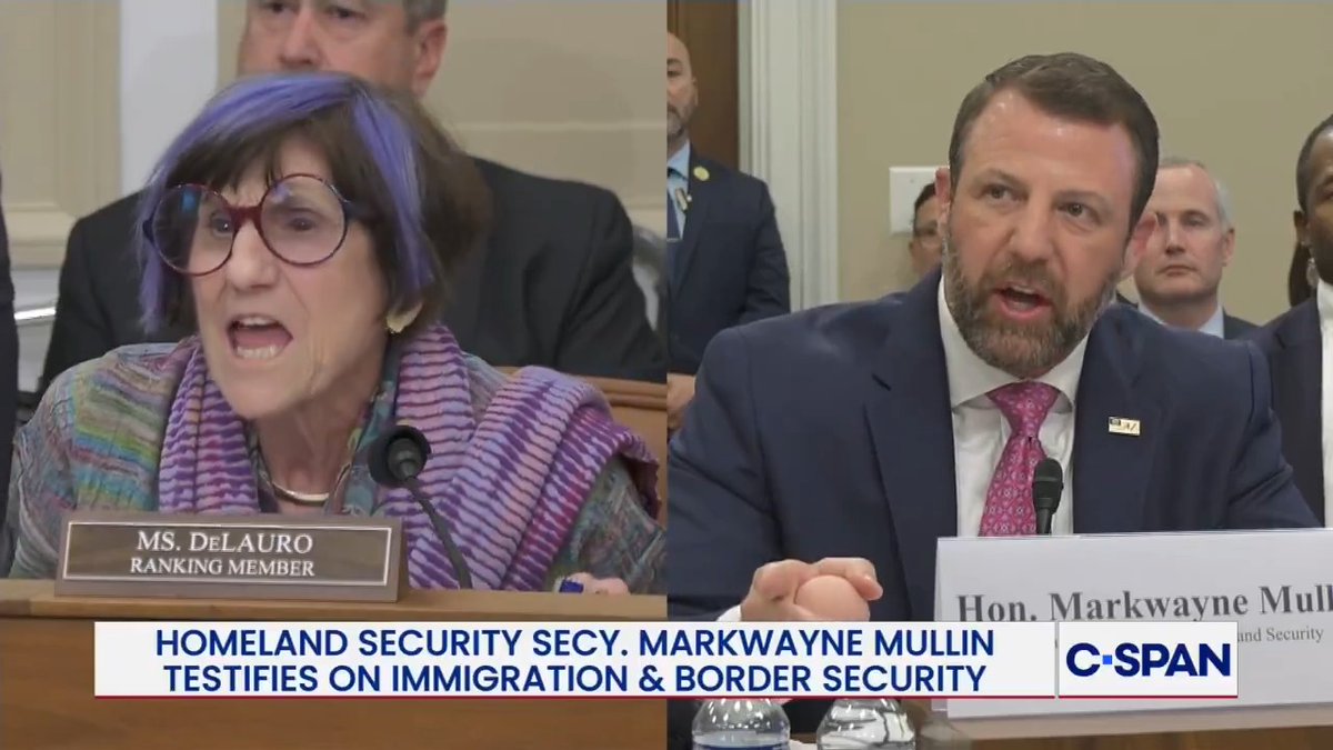 DeLauro: "Mr. Secretary, do not interrupt!" Mullin: "Don't point your finger at me." DeLauro: "I will point my finger at you." Mullin: "Don't you be a hypocrite then."