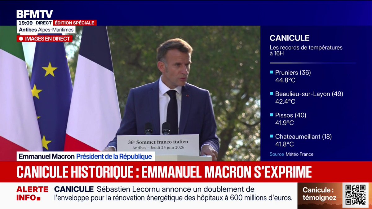 Canicule: “Nous vivons une période totalement inédite”, assure Emmanuel Macron