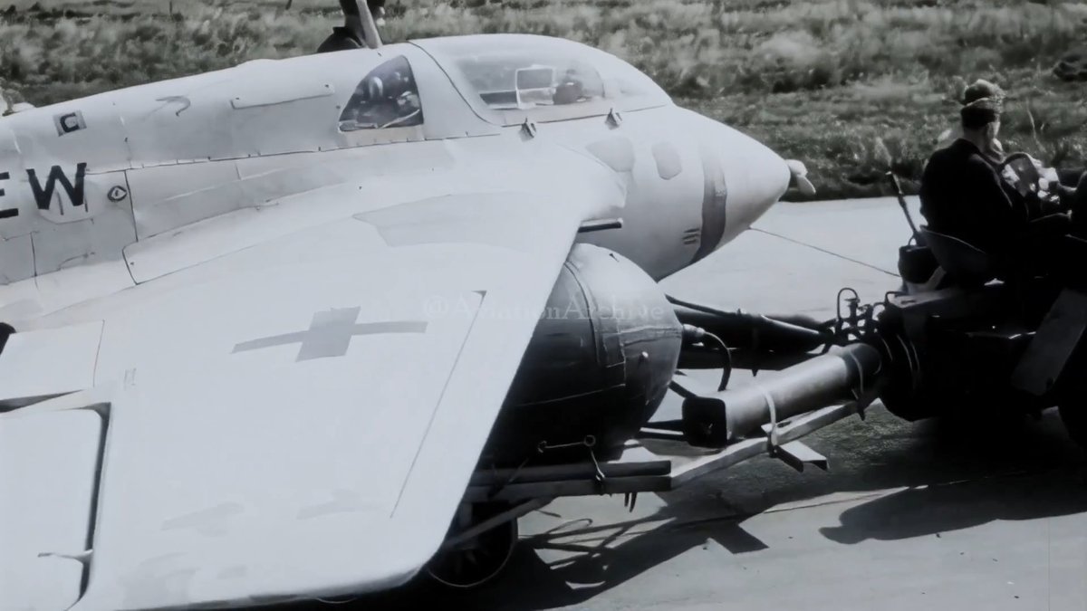 Despite its advanced rocket design, the Me 163 required extensive ground support for every flight. It was towed to the runway by a Scheuchschlepper using a tow bar, started with an auxiliary unit, and jettisoned its takeoff dolly shortly after liftoff. After a short powered flight it glided back and landed on a skid. Recovery used a specialized lifting vehicle or inflatable wing cushions to move it quickly to the hangar. Refueling the two hypergolic propellants had to be carried out in separate operations with protective gear and continuous water sprays due to their tendency to ignite explosively on contact.