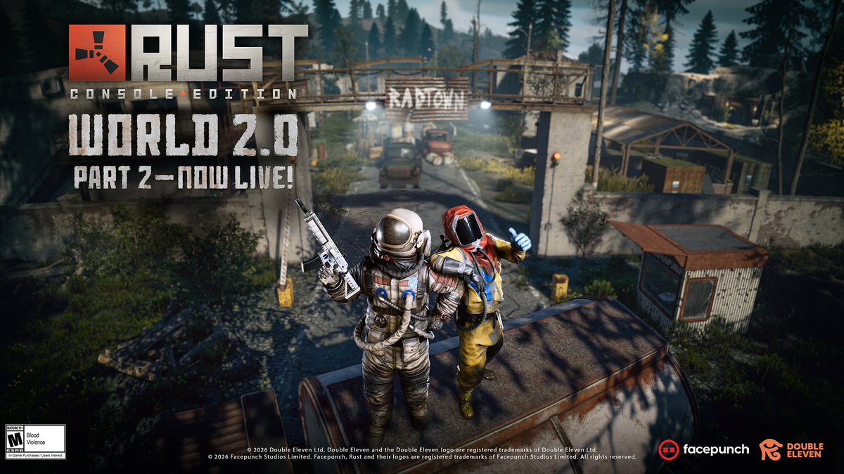 The final World 2.0 update is here! Explore the new Radtown monument, venture into the long-awaited Caves, and browse the all new in-game Skin Store. Three new DLCs are also now available on platform stores: Space Suit, Space LR-300 Assault Rifle, and Space Station Building Skin.