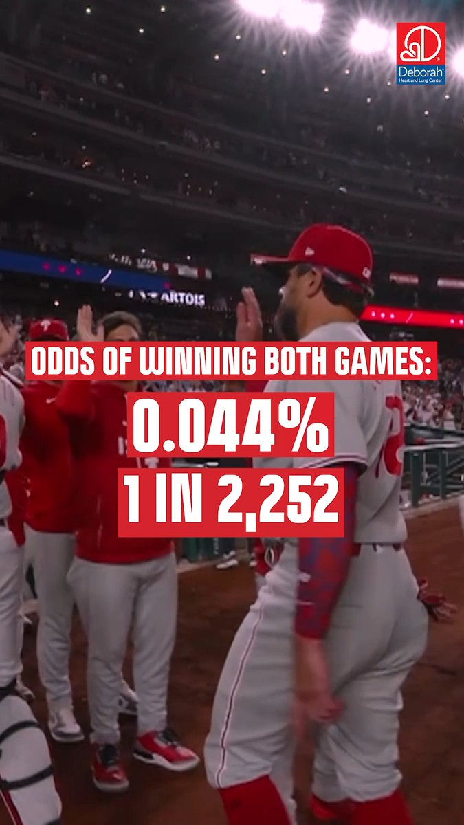 The Phillies made MLB history with their miraculous pair of comeback wins over the Nationals this week. 🔥 | Deborah Heart and Lung Center