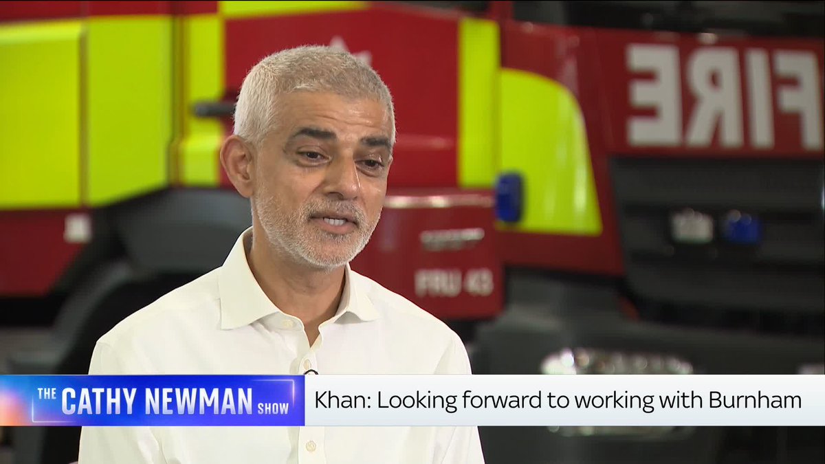 "Andy's got the strength of character and conviction to be his own man." @CathyNewman asks Sadiq Khan what advice he would give Andy Burnham on dealing with Donald Trump after the US president called the potential future PM "extremely liberal". Latest: