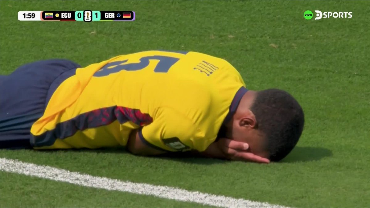 Es una acción temeraria sobre Pedro Vite, debía ser falta en el gol de Alemania. Esto no es por ser ecuatoriano, es una realidad. Perjudicado Ecuador.