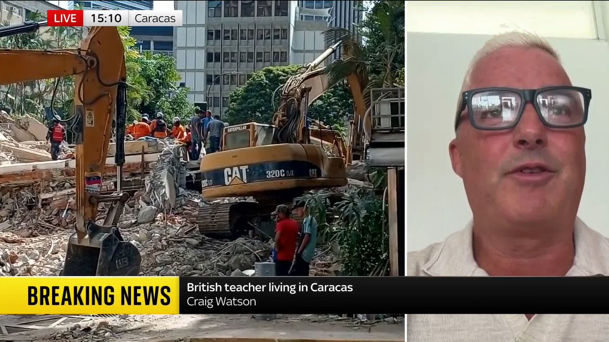 "I cannot explain how lucky I am." Craig Watson, a British teacher living in Venezuela, describes to Matt Barbet how he escaped from his 12th floor apartment unharmed after two earthquakes struck, causing other buildings nearby to collapse. Live updates: