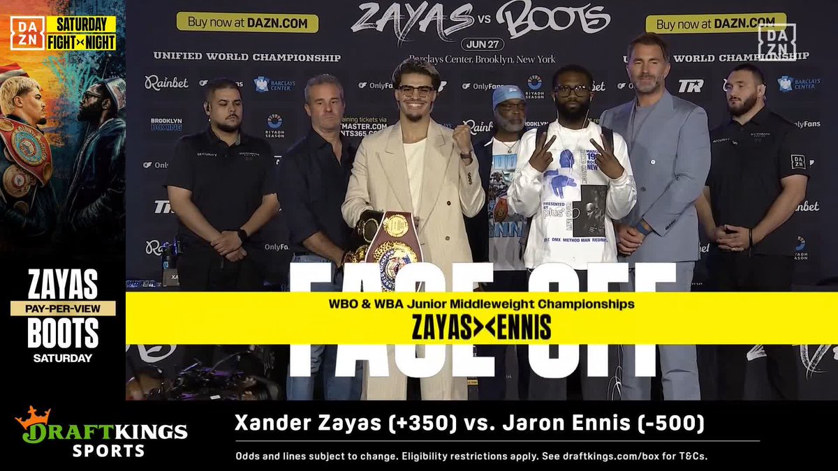 FACE-OFF 👀 Xander Zayas vs Boots WBO &amp; WBA Super-Welterweight World Titles 👑 #ZayasBoots live on DAZN | 2 days out!