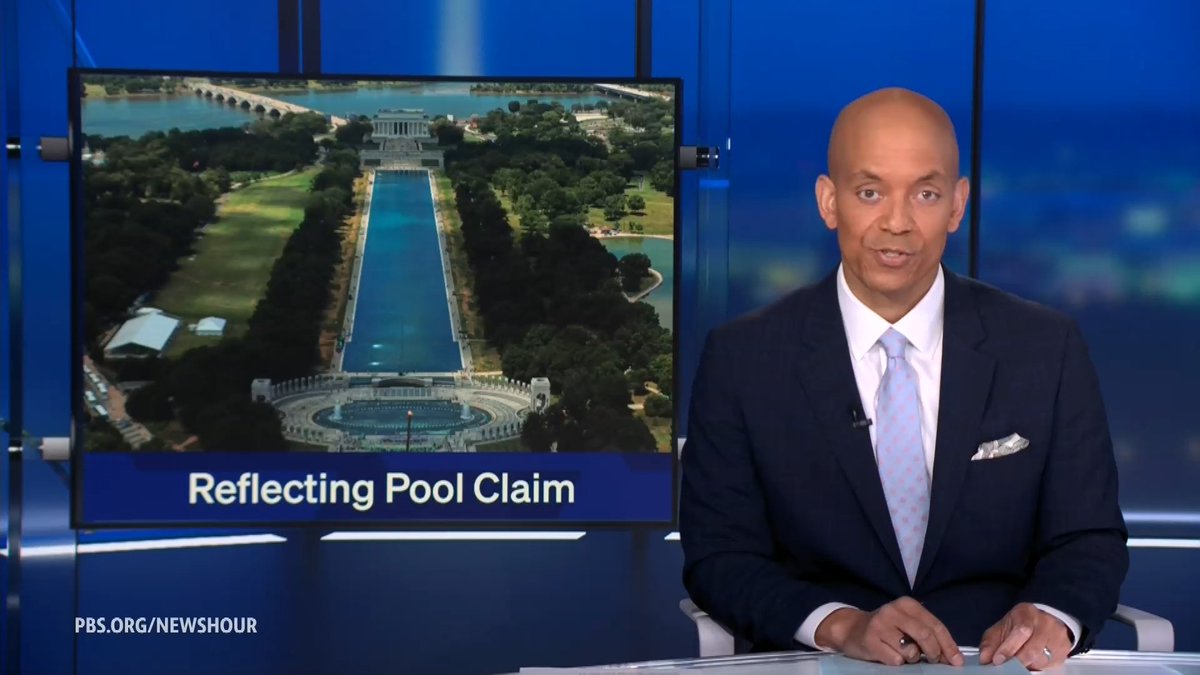 A top official at the National Park Service says the liner of Washington, D.C.'s famous Reflecting Pool was cut with a knife or razor earlier in June. In a court filing, Deputy Director for Operations Frank Lands says the cut damaged the foam sealant that was installed as part of the site's $16 million renovation. President Donald Trump has blamed unidentified vandals for peeling paint found in the pool. But officials have not named anyone who may have been involved. And one expert told the News Hour that the type of sealant in question is usually puncture-resistant.