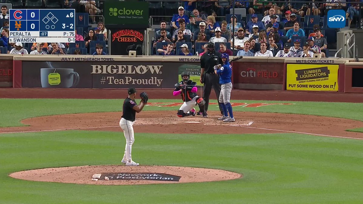 Three unearned runs are home for the Cubs in the sixth inning after a pair of Mets errors