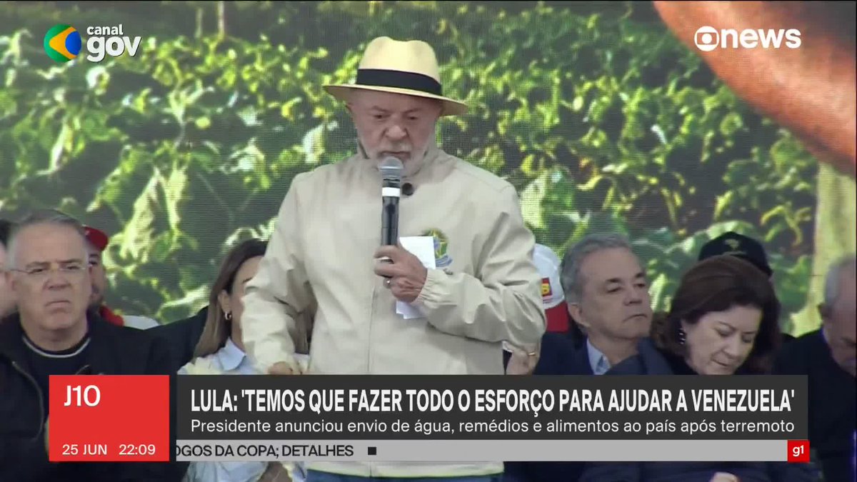 Lula anuncia envio de ajuda à Venezuela após terremoto. ➡ Assista à #GloboNews ao vivo: #J10