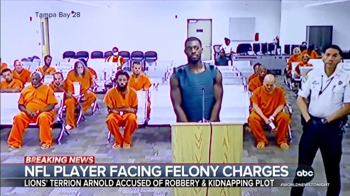 NFL player Terrion Arnold appeared in court to face felony and kidnapping charges. Arnold is accused of targeting three teens police say he mistakenly believed had stolen from him. If convicted, he could face up to life in prison. @morganorwood reports.