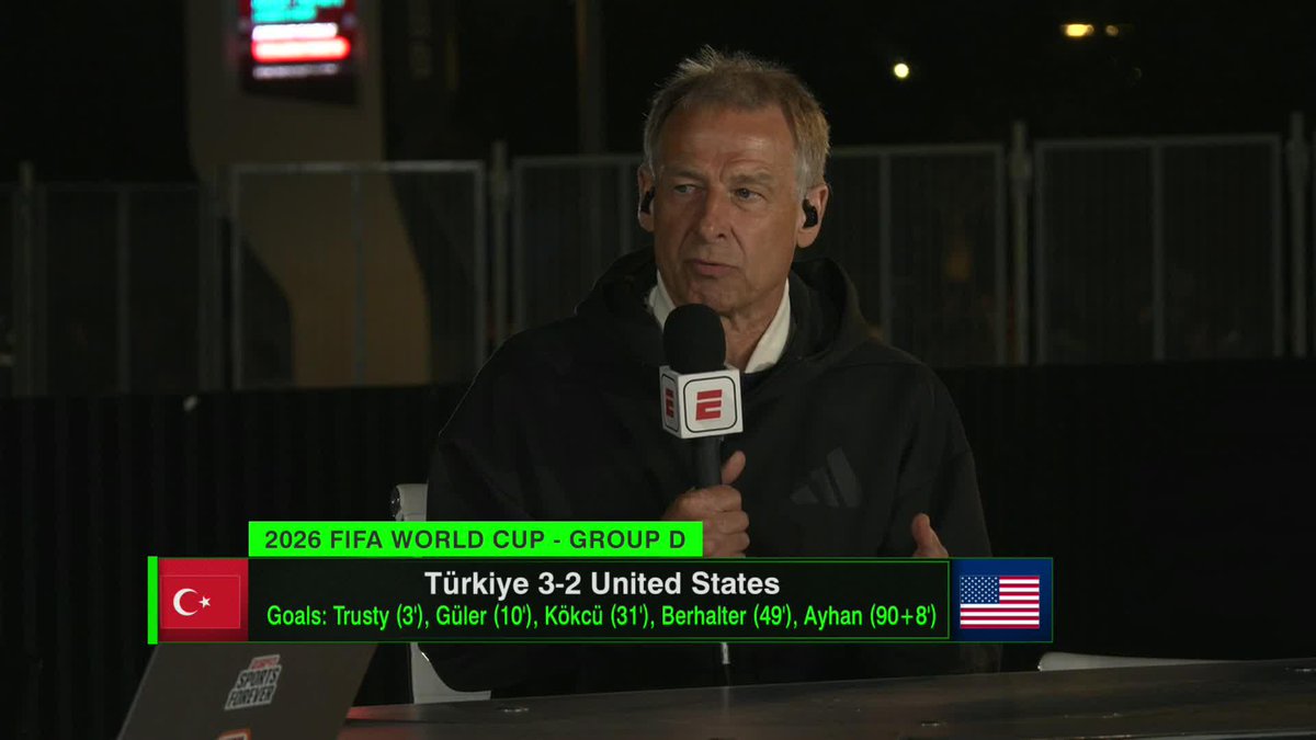 "I hope that [Mauricio Pochettino] saw what he wanted to see." Jurgen Klinsmann on the United States' 3-2 loss to Türkiye ✍️