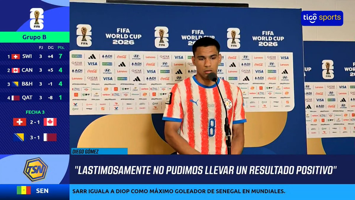 🎙️"No se pudo buscar el resultado positivo, vamos a pensar en el siguiente partido, entrenaremos lo más duro posible, un poco triste por tener la segunda tarjeta, pero apoyaré al equipo desde donde me toque". 🇵🇾Diego Gómez al final del partido ante Australia.