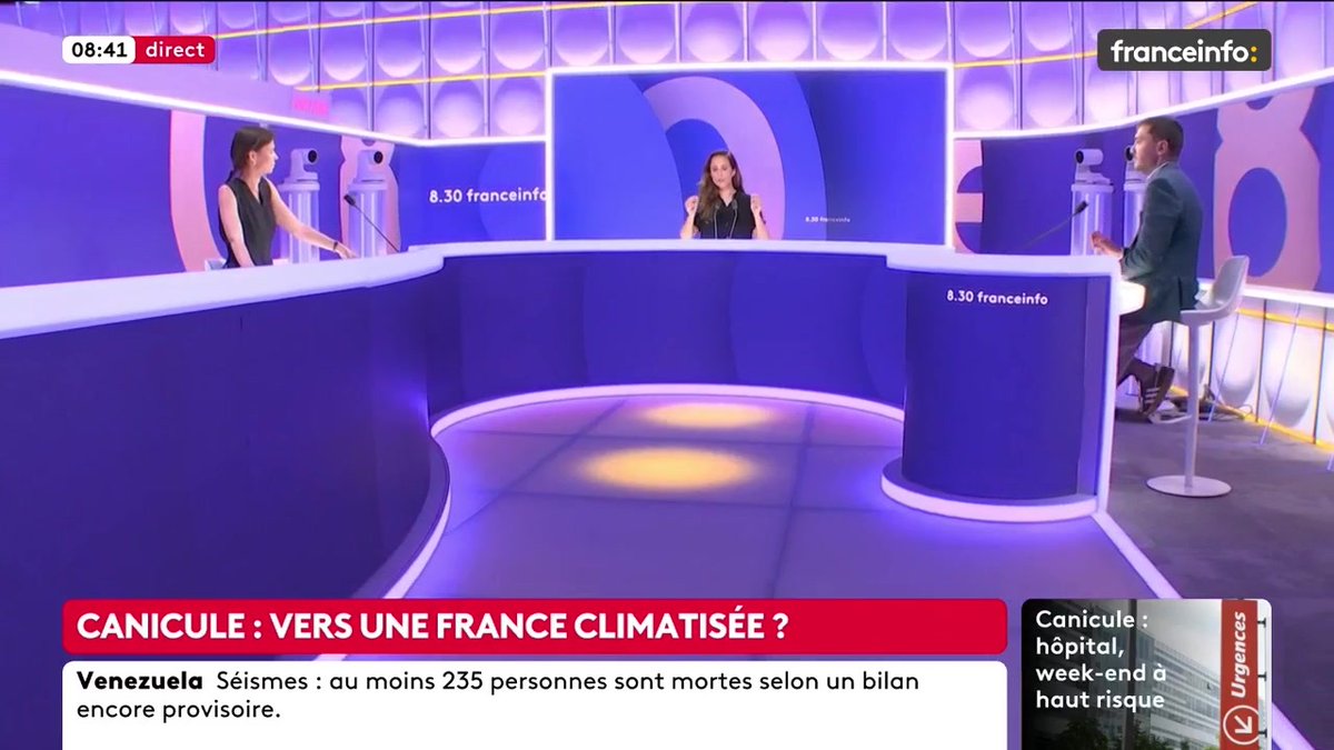 🔴 Canicule : une France climatisée ? ➡️ "Il faut rénover thermiquement les bâtiments et permettre de s’adapter […] La climatisation, c’est une maladaptation, parce que c’est une solution d’urgence, parce que rien n’a été fait", dit Clémence Guetté, députée LFI du Val-de-Marne