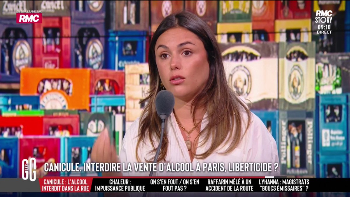 ☀️ Canicule : interdire la vente d’alcool à Paris, liberticide ou indispensable ? 🗣️ Laura Warton Martinez : "On arrête avec cet État nounou qui nous dit comment ch*er et p*sser. Tu prends une cuite sous 40 degrés, quand t'arrives à l'hôpital tu n'es pas prioritaire et tu payes." #GGRMC