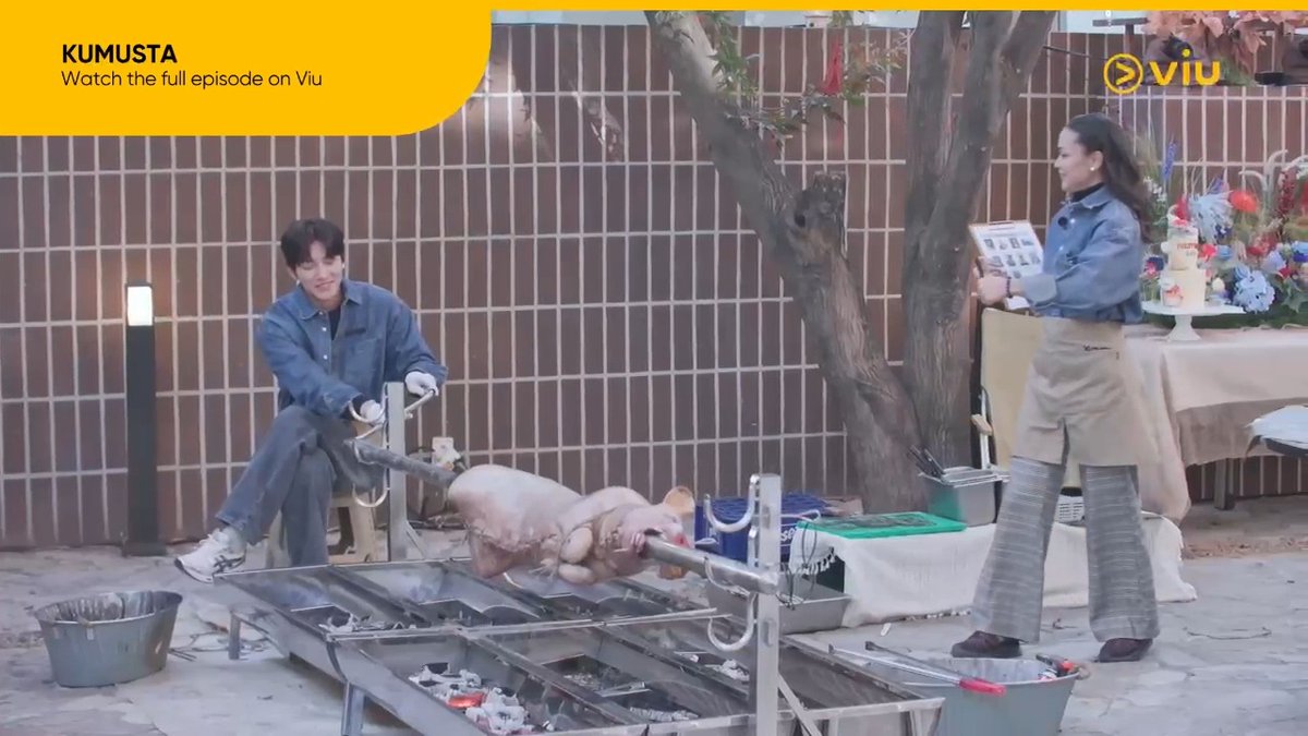 will the lechon make it in time... or will ji chang wook fall asleep first? 😭🔥🐷 catch this hilarious moment tomorrow on #KumustaOnViu ! #KumustaOnViu #JiChangWook #JanellaSalvador #FrancineDiaz #JodiStaMaria #JPAnglo