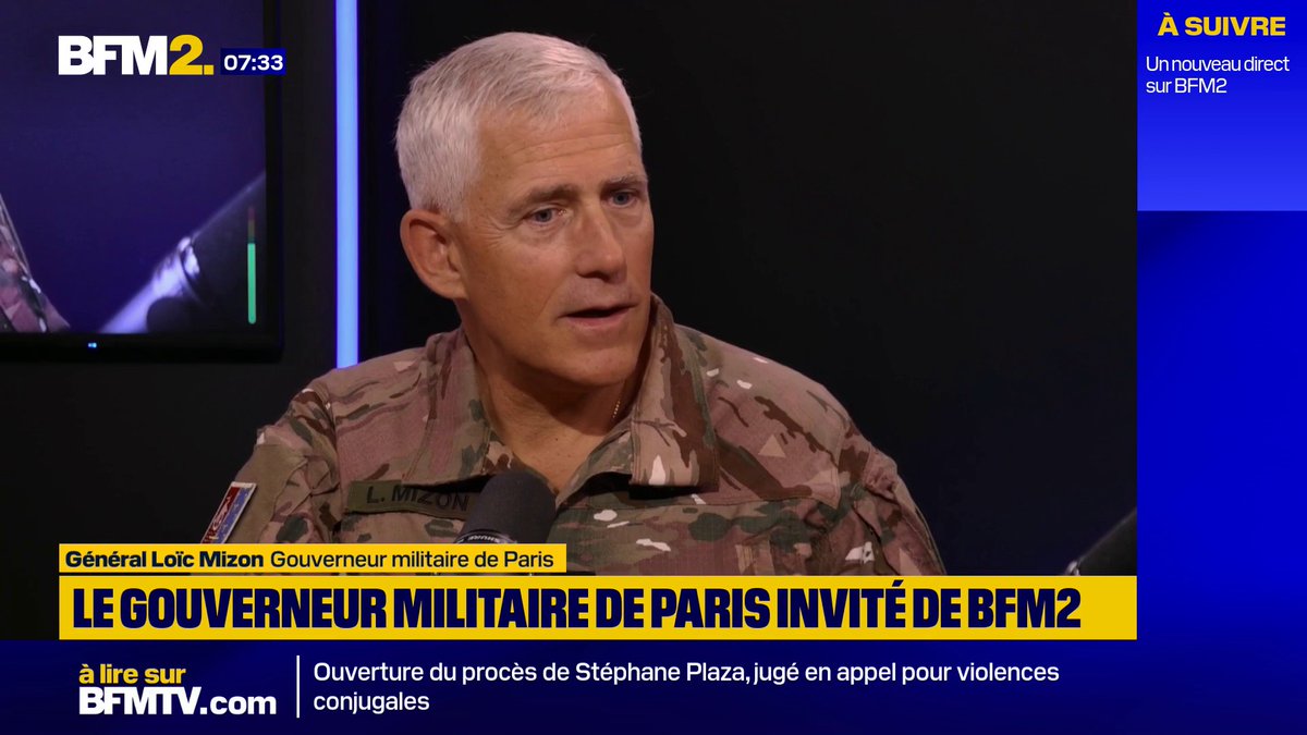 Défilé XXL du 14-juillet : "Il s'agit de montrer à nos concitoyens qu'ils peuvent compter sur leur armée. (...) Montrer qu'une autre voie est possible", déclare le général Loïc Mizon, gouverneur militaire de Paris #BFM2