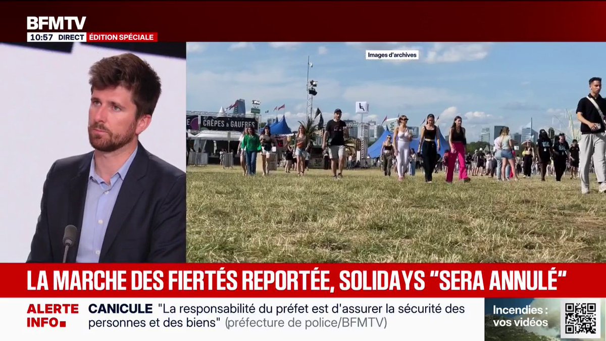Canicule: les Solidays et la marche des fiertés seront annulés ou interdits, annonce la Préfecture de Police de Paris