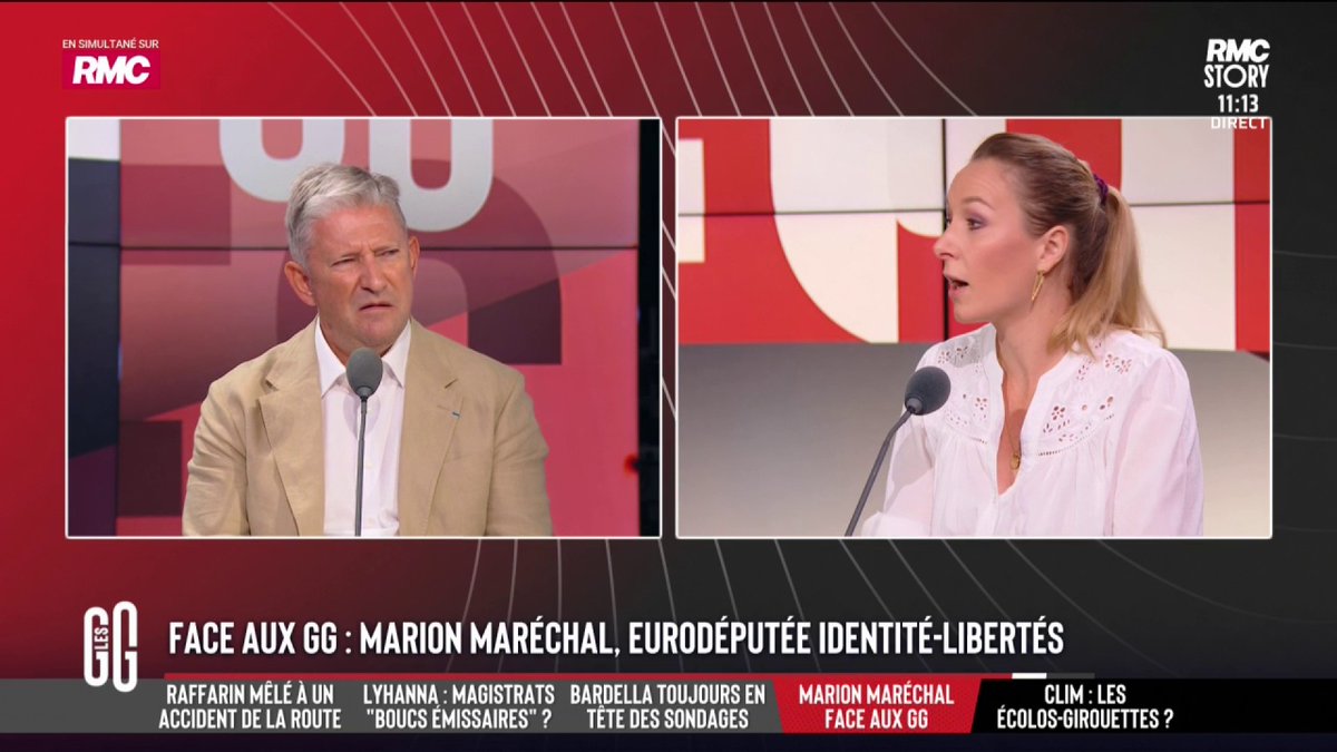 🗣️ Emmanuel de Villiers "Vous allez avoir un rôle important pour ramener monsieur Bardella à la réalité et éviter de faire fuir tous les riches." 🗣️ Marion Maréchal : "J'incarne dans cette coalition un courant plus libéral sur les questions économiques." #GGRMC