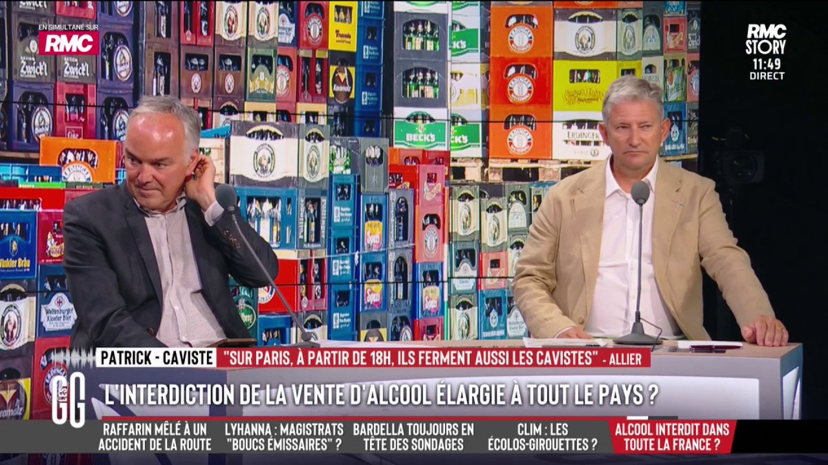 🎙️ Le coup de gueule de Patrick, caviste : "Franprix aura le droit de vendre de l'alcool mais pas le caviste. C'est scandaleux ! On est en dictature ! Je vais devenir dealer, on leur interdit rien." 🎙️ Emmanuel de Villiers : "C'est l'URSS + la canicule ! On les aura Patrick !" #GGRMC