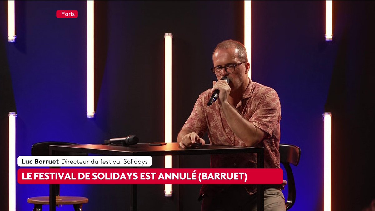 🗣 🔴 "Le principal enjeu pour Solidarité Sida, c'est qu'avec cette décision nous perdons immédiatement 3 millions de résultat", déclare Luc Barruet, directeur du festival Solidays, après l'annonce de l'annulation du festival. #canal16