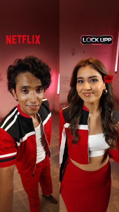 Roses are red, violets are blue, Lock Upp kal shuru hoga, let's watch- me &amp; you? 👉🥹👈 Watch Lock Upp, starts tomorrow, every Saturday to Wednesday, raat 8 baje, only on Netflix.
