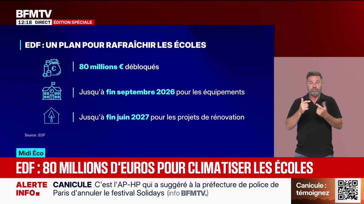 EDF annonce une aide 80 millions d'euros pour climatiser les écoles et les crèches