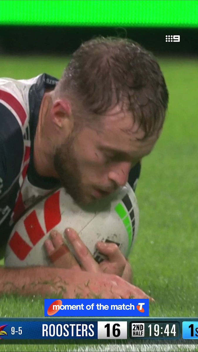 Sam Walker celebrates his 100th match in style 😎 #NRL Telstra Moment of the Match