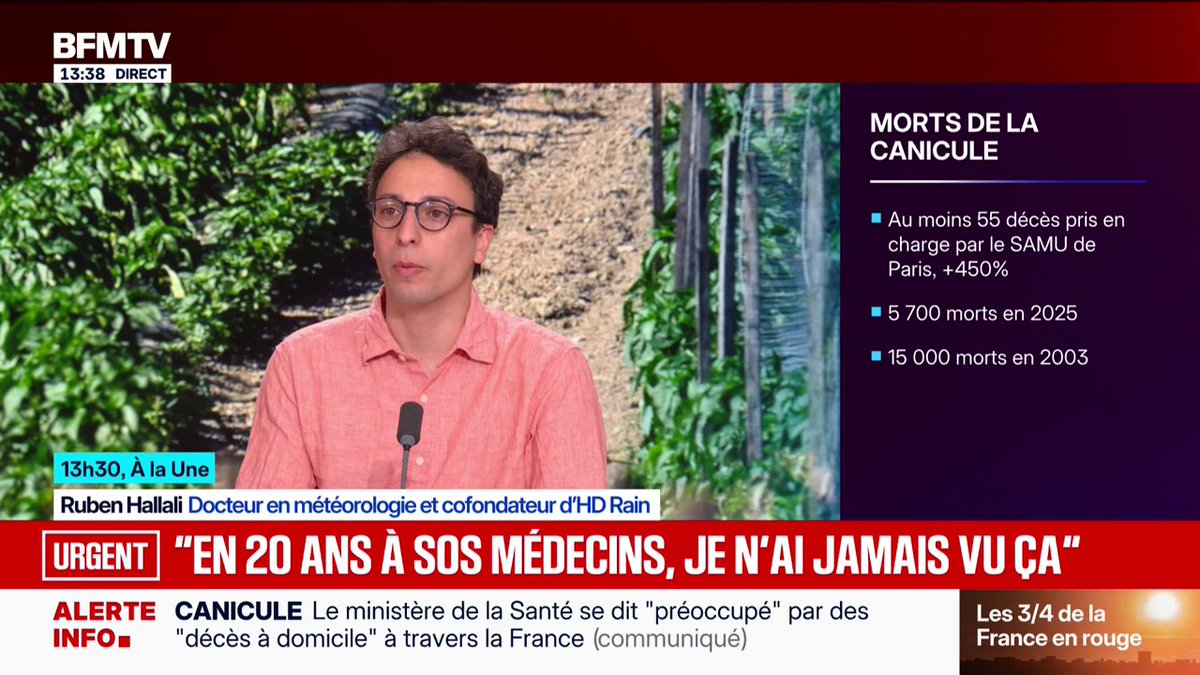 Ruben Hallali, docteur en météorologie: "J'ai perdu mon grand-père mardi matin, il avait 96 ans, je pense que la canicule a été un accélérateur"