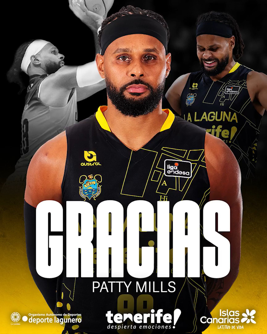 OFICIAL | Patrick Mills AM no continuará en La Laguna Tenerife ➡️ 🙏 ¡Patty, gracias por tanto! En unos pocos meses te ganaste el corazón de la afición aurinegra con tu talento y calidad humana 🙏 Thanks for everything, Patty. It has been an honour to enjoy your incredible talent and get to know the human being you are 🤝 Wishing you all the best for the future, ‘Bala Guanche’ 💛🖤