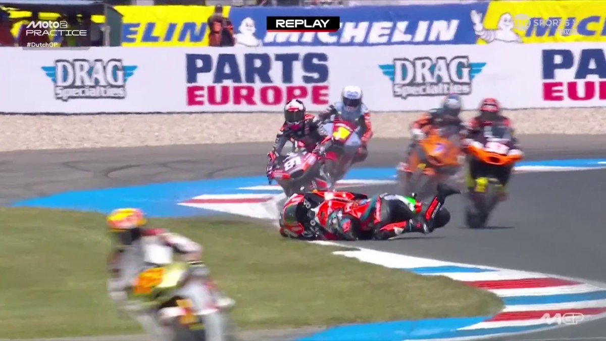 That bike is destroyed 😳 Vietti has a nasty highside but it could have been a lot worse 💥 #MotoGP | #DutchGP | Live on TNT Sports and HBO Max