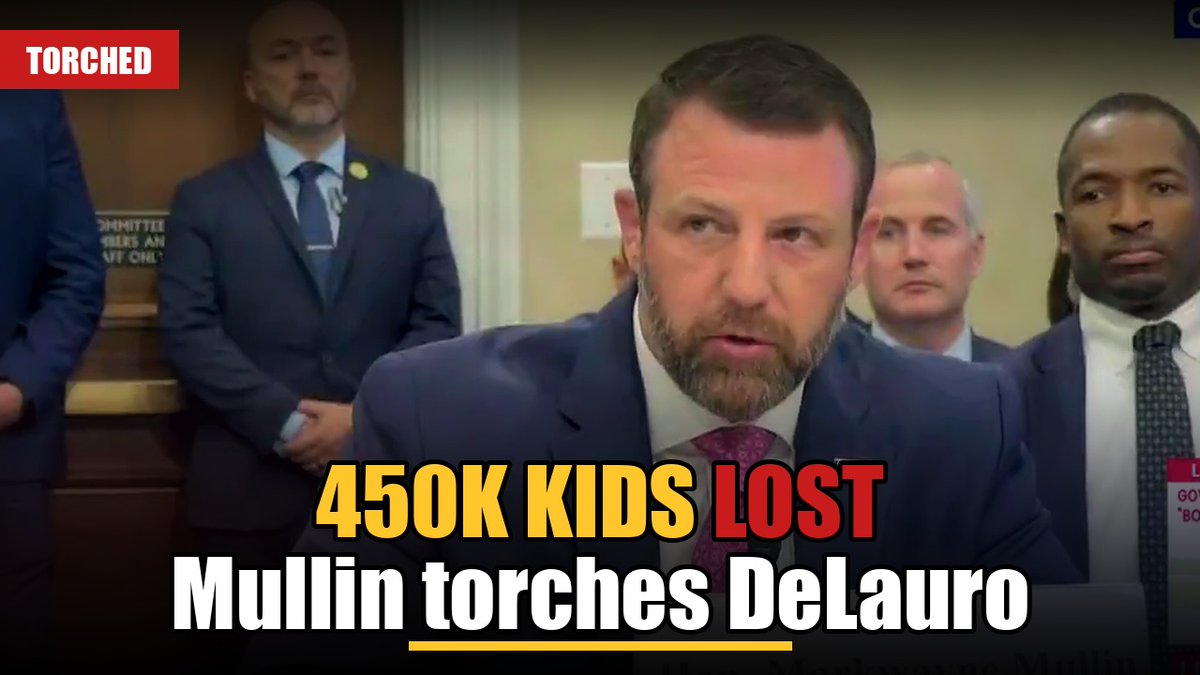 .Secretary Markwayne Mullin just TORCHED Rep. Rosa DeLauro to her face: "450,000 kids were lost by the Biden admin — you didn't say a word. For FOUR YEARS you never said a word."