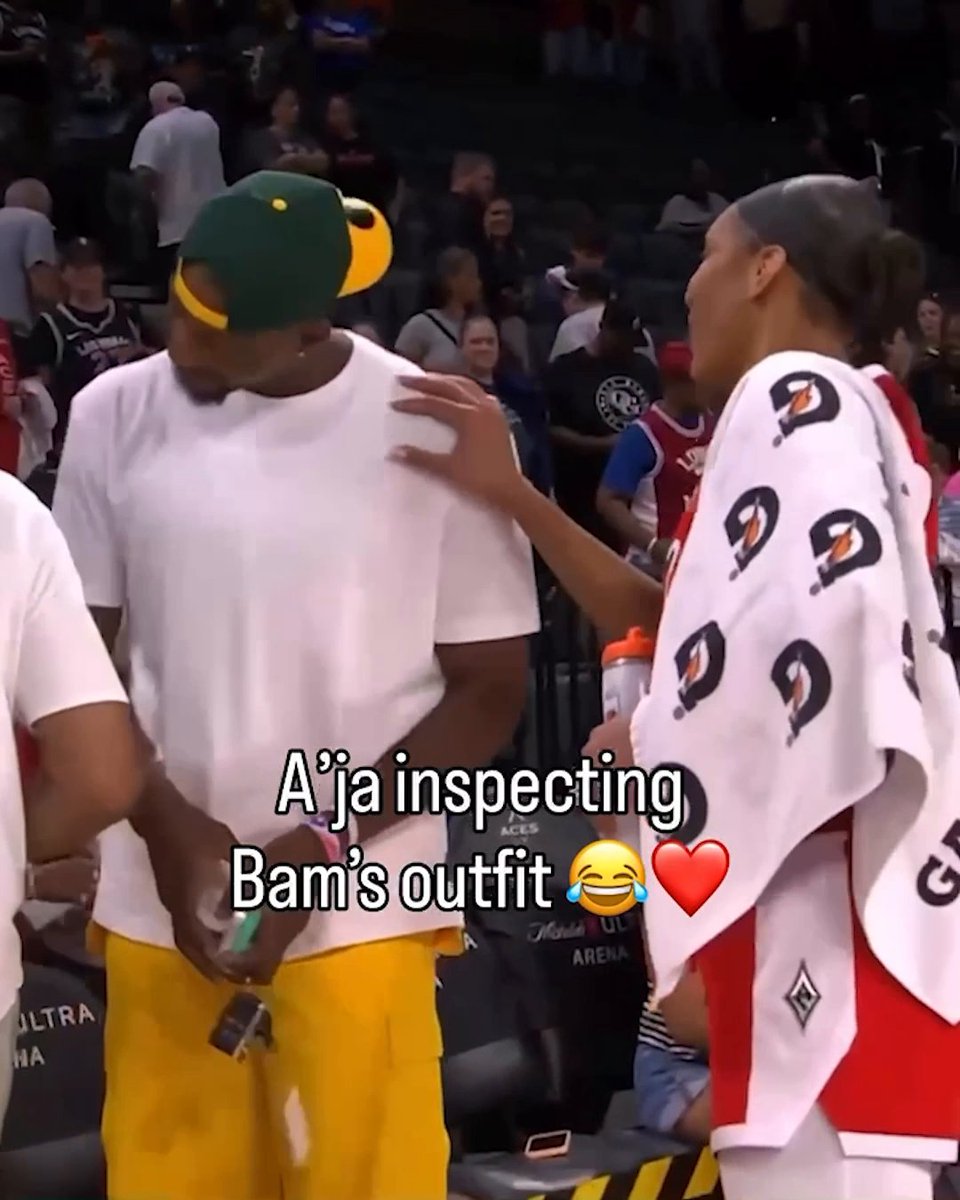 Safe to say A'ja Wilson enjoyed Bam Adebayo’s fit 🔥