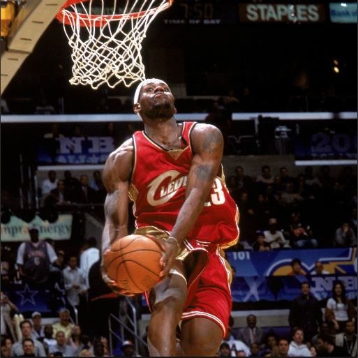23 YEARS AGO TODAY 👑 The Cavs selected 18-year-old LeBron James with the 1st pick in the 2003 NBA Draft At age 19, he joined the BIG O & MJ as the only rookies to average 20/5/5. At age 41, he averaged 21/7/6