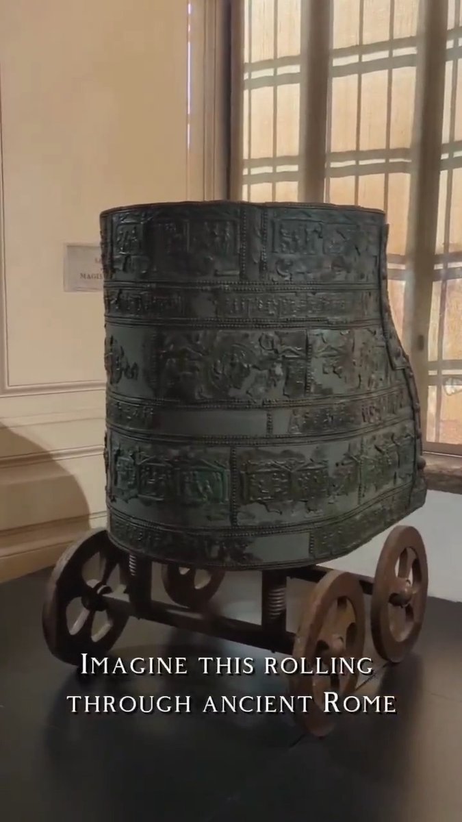 Roman ceremonial chariot from the 4th century The Tensa Capitolina. Rebuilt from hundreds of bronze pieces with Trojan War scenes all over it. Absolute masterpiece!!