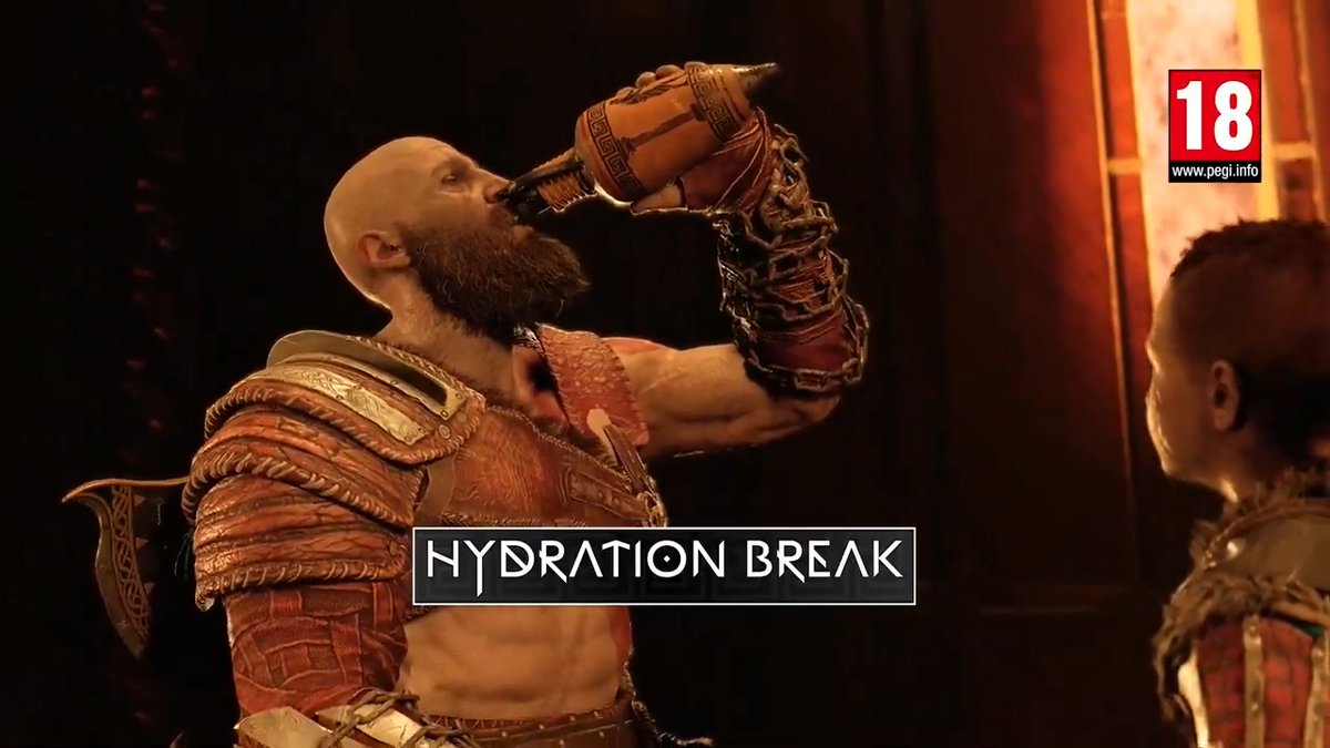 Stop scrolling. Go drink some water. (This message is brought to you by the God of War...ter)