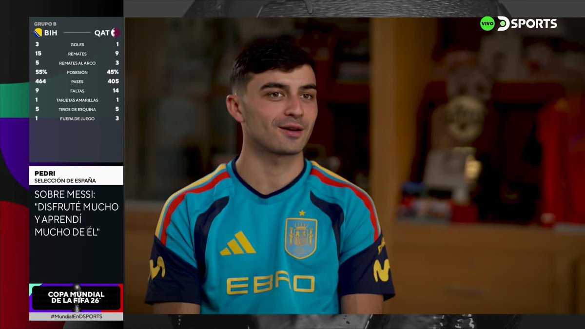 🗣️ Pedri: "Tuve la oportunidad de jugar y entrenar con Messi, y lo disfruté muchísimo, y aprendí mucho de él. Y ahora disfruto viéndolo al máximo.”