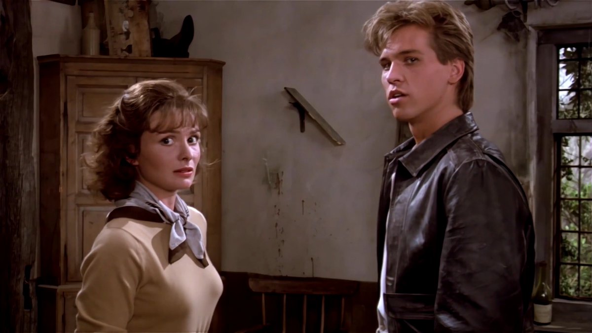 Some Top Secret! (1984) gags Val Kilmer falls for the daughter of a kidnapped scientist, then loses her to her childhood lover, who she last saw on a deserted island, who turns out 15 years later to be the leader of the French underground.. Forget it, it sounds like a bad movie