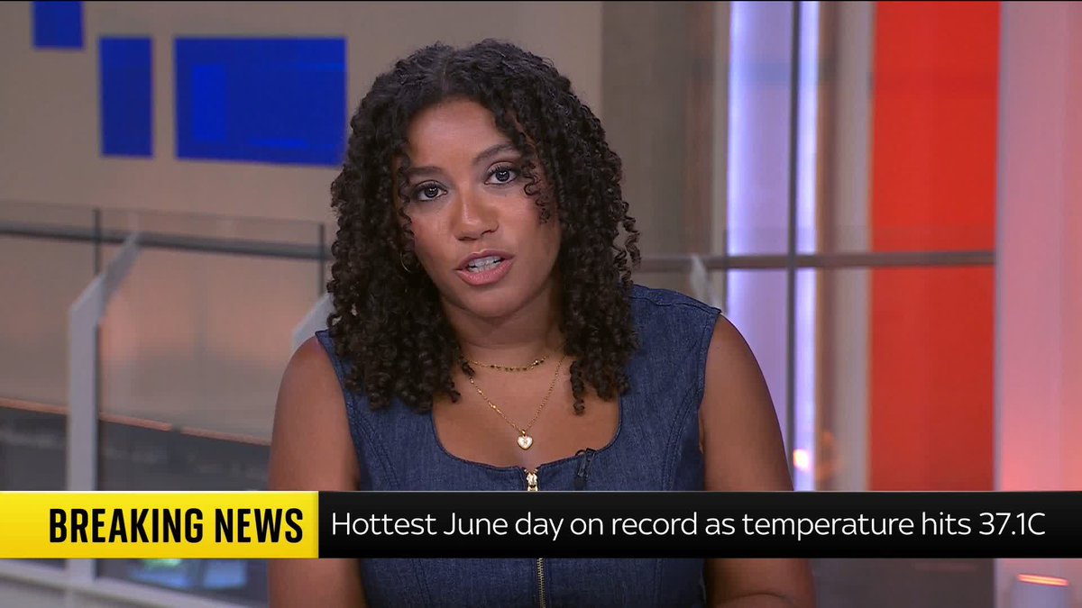 BREAKING: June's temperature record has been broken for a third time today, with the mercury hitting 37.1C at Cavendish in Suffolk. 📺 Sky 501 and YouTube