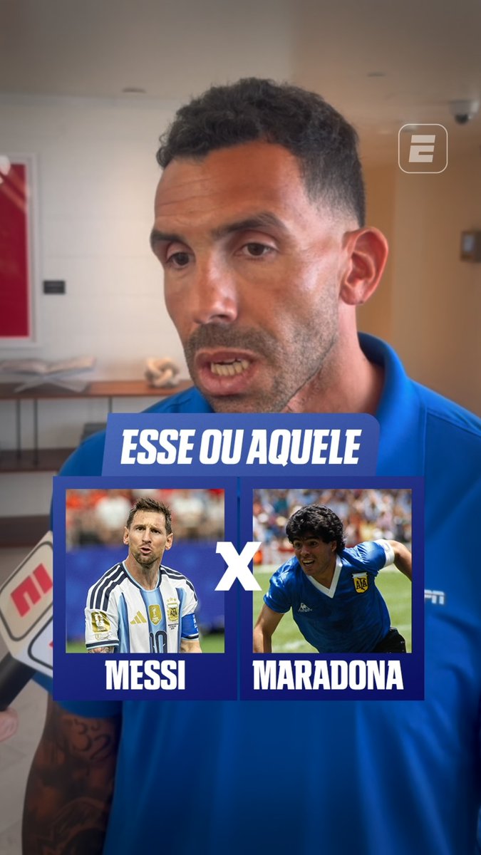 Carlitos Tévez respondendo a perguntas da ESPN. 🎥 ESPN Brasil
