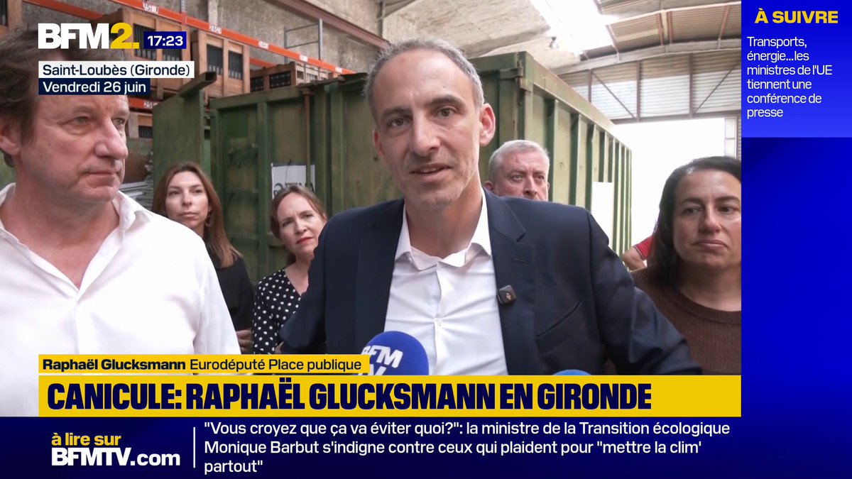 "Plan climatisation" du RN: "Ces gens sont des climatosceptiques, des adversaires des politiques écologiques, des adversaires des Français les plus vulnérables", dit Raphaël Glucksmann, député européen Place publique #BFM2