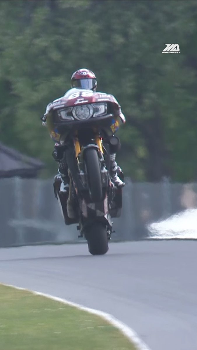 Back-to-back race wins at Road America calls for a proper celebration. Hayden Gillim put an exclamation point on a big weekend aboard his Indian Challenger powered by the PowerPlus 112. @jpcycles @motulusa Vance and Hines Motorsports #indianmotorcycle