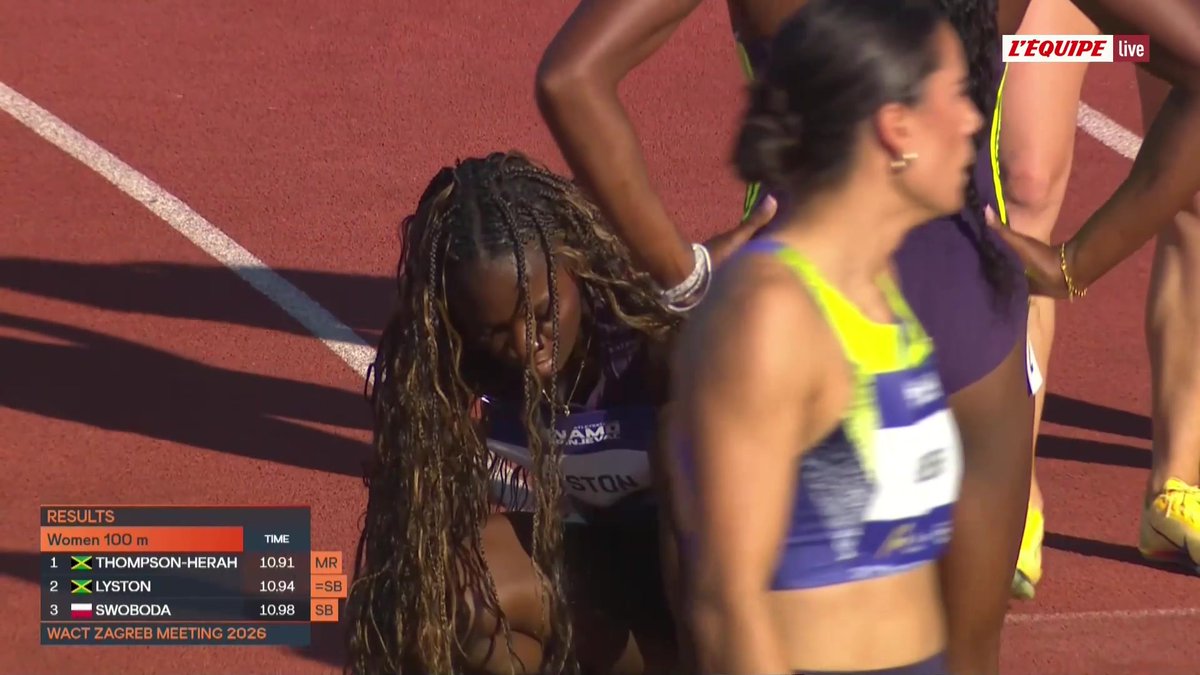 Elaine Thompson-Herah remporte le 100m au Meeting de Zagreb 2026 ! #lequipeATHLE